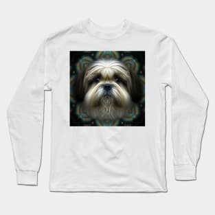 A Fractal Design of A Lhasa Apso Long Sleeve T-Shirt